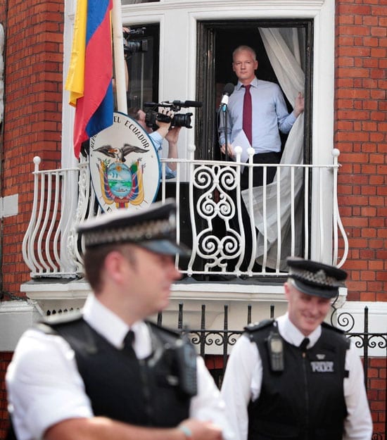 In August, Julian Assange addressed his supporters from a balcony of the Ecuadorian Embassy in Knightsbridge. Some cheered. Others did not.